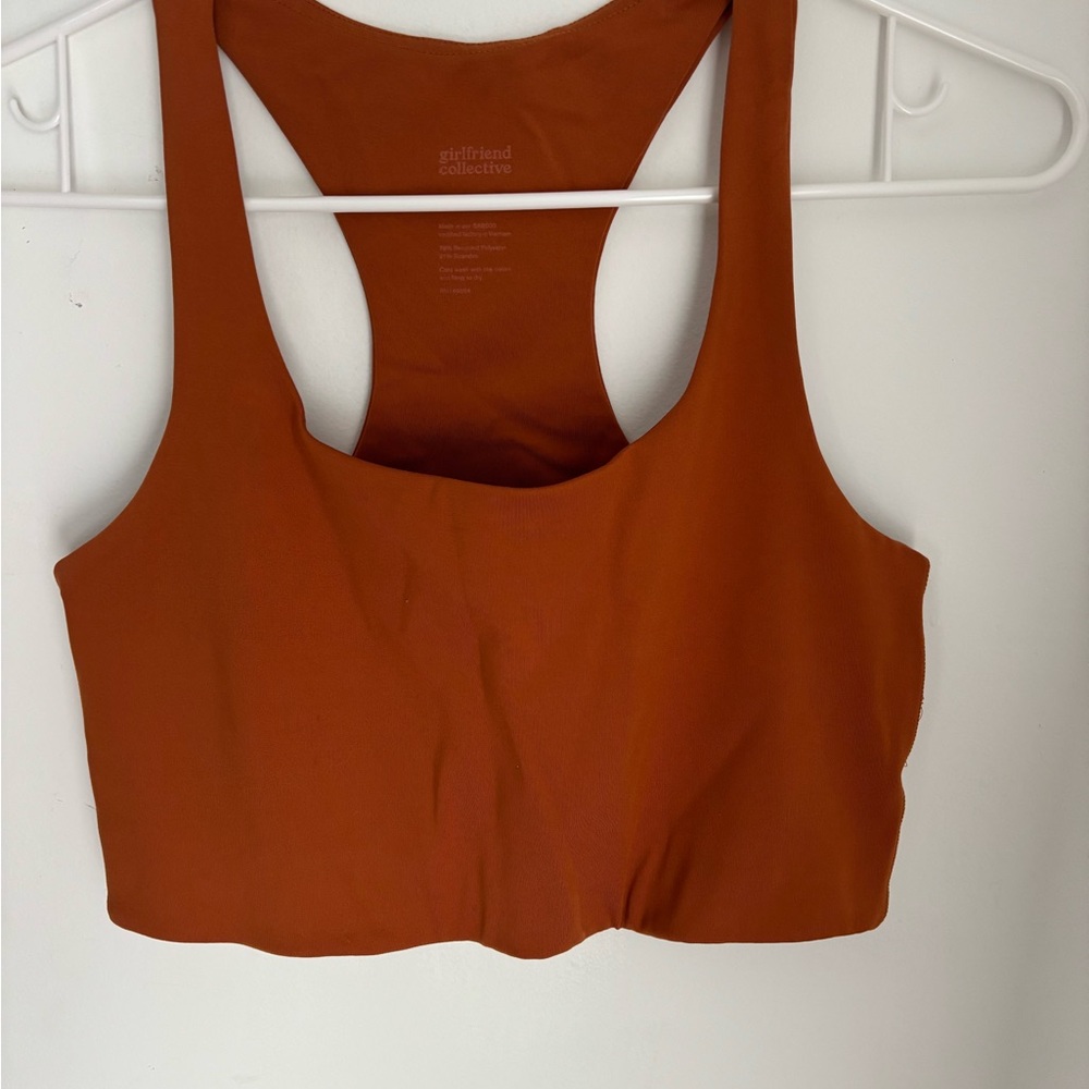 Girlfriend Collective Paloma Sports Bra, Orange, size small, very good condition